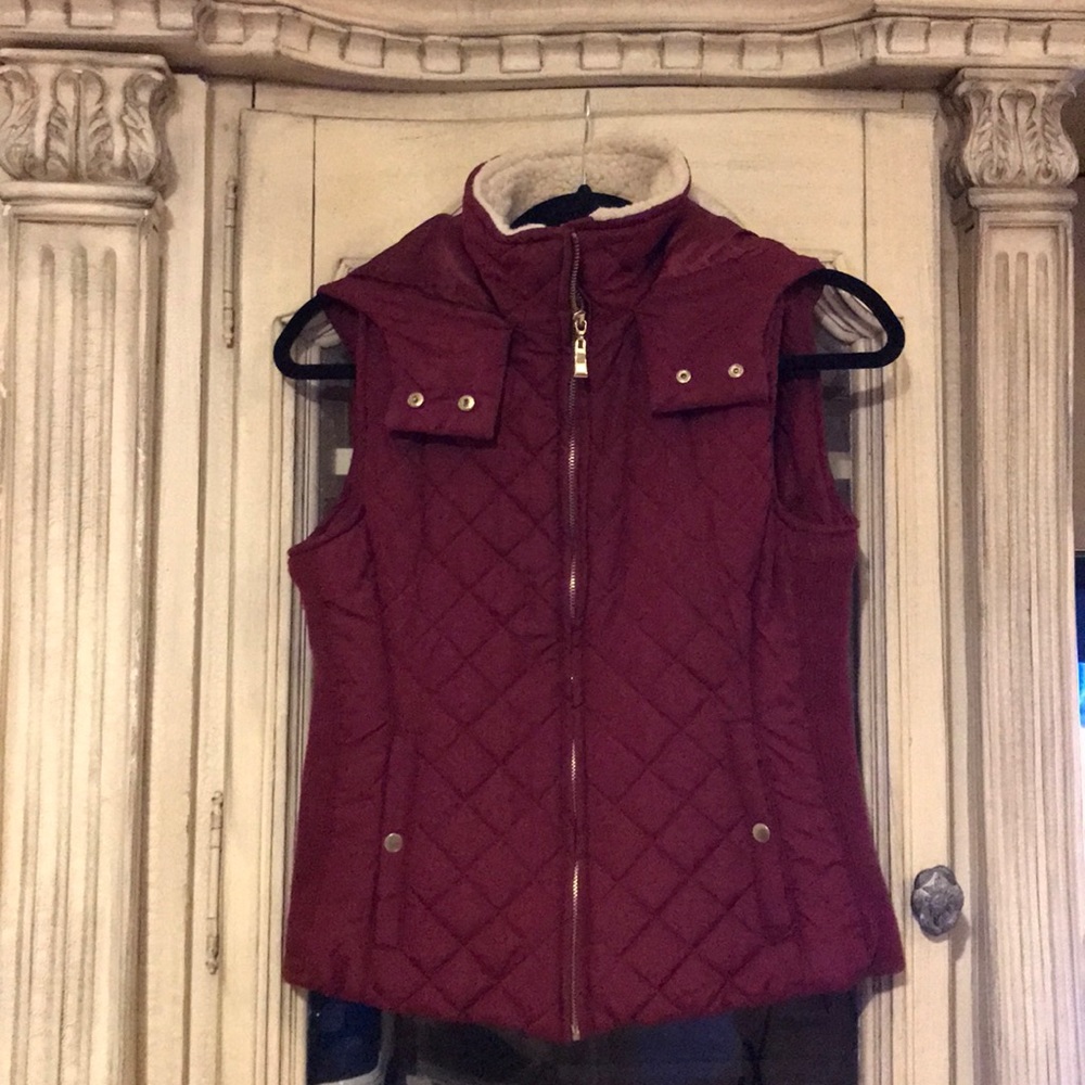 Burgundy Puffer Vest
